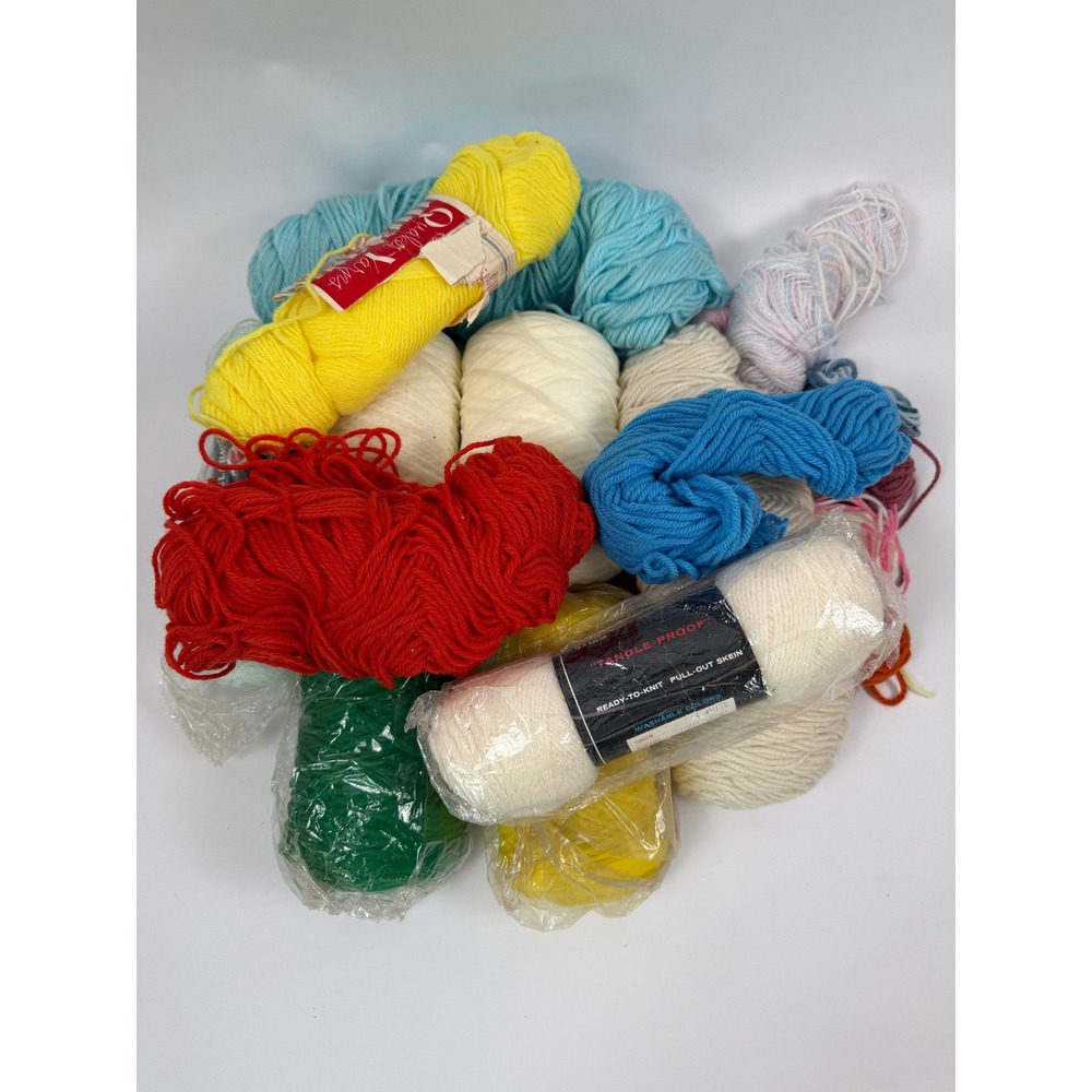 Vintage Mixed Yarn Lot – Assorted Colors & Brands – Multi‑Pack